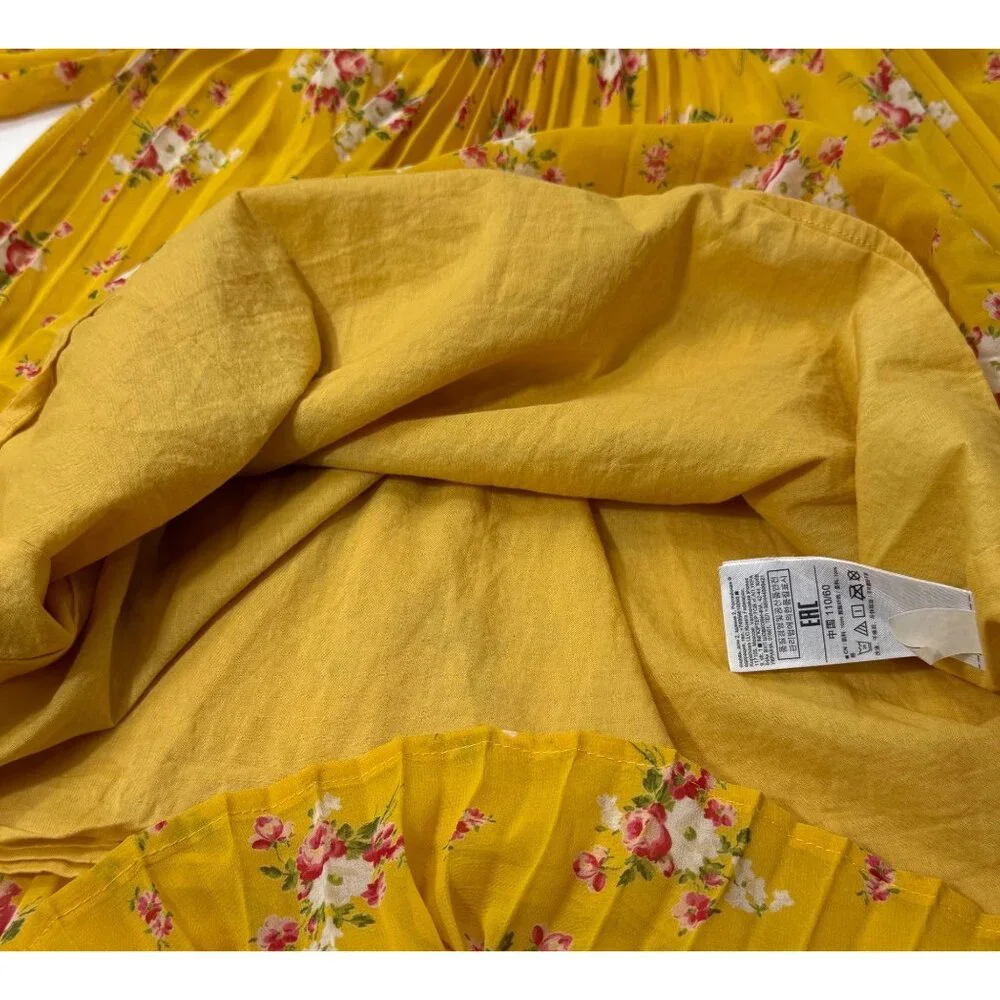 Baby Gap Chiffon Pleated Dress Yellow Floral Print Toddler Girls 5Y‎